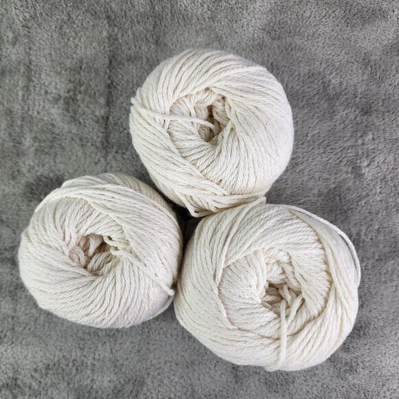 3 Pack Ivory Lily Sugar'n Cream Yarn Solids Super Size ECRU Crudo Lot of 3 - Picture 7 of 7